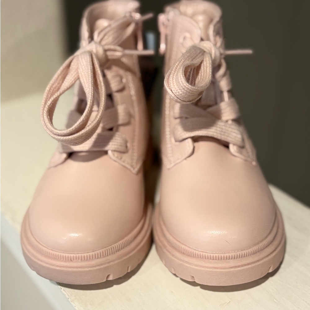 Cat And Jack Lace Up/Zip Pink Blush Amaya Combat Boot Toddler Sz 10 - Picture 5 of 6